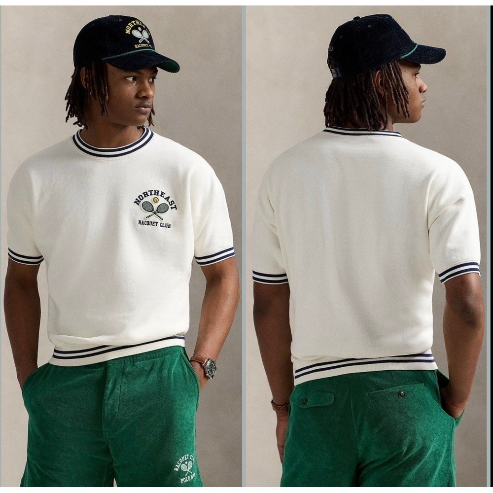 Polo Ralph Lauren Tennis Sweater Sweatshirt Ribbed Embroidered Men's Size S